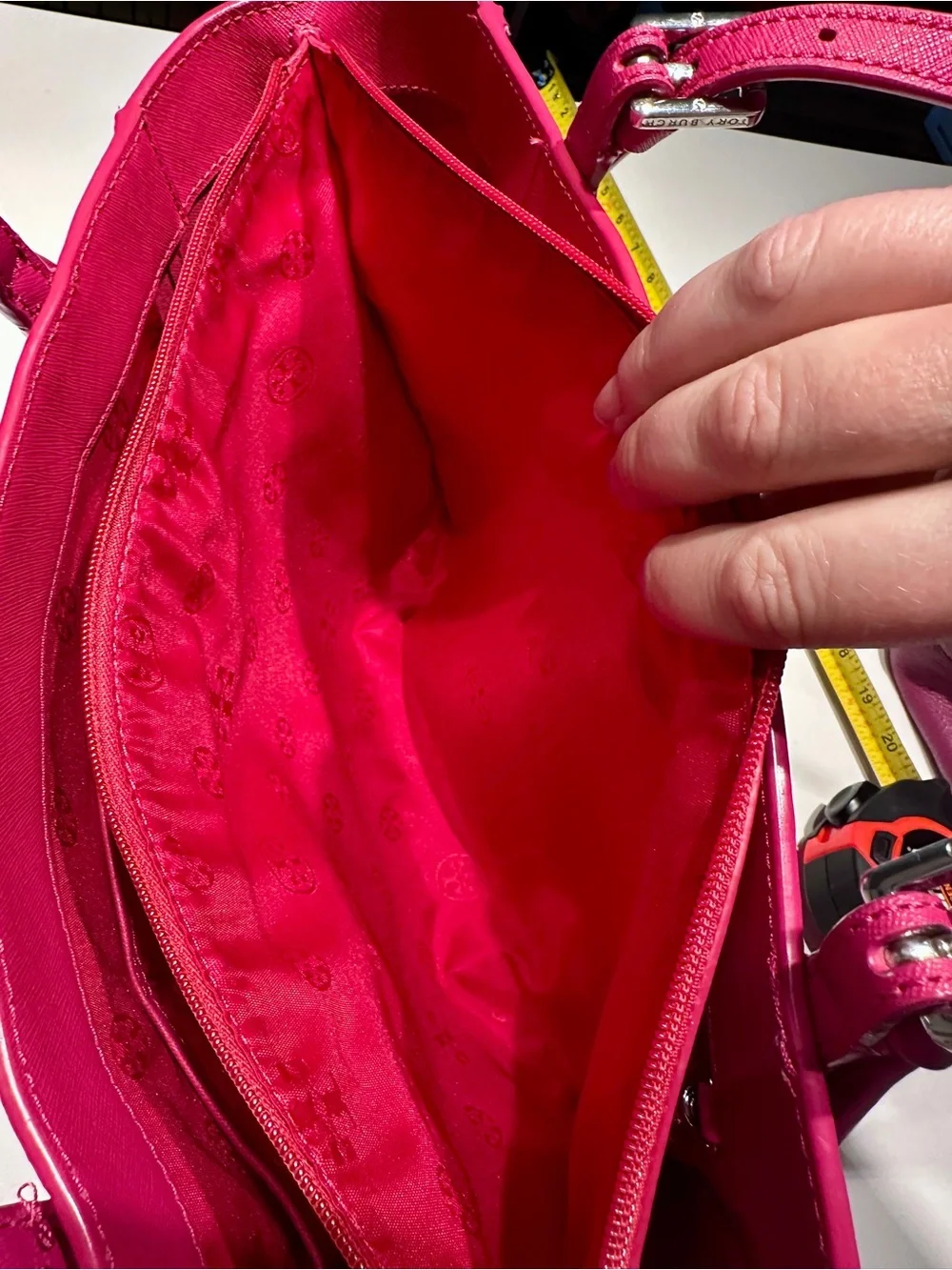 Tory Burch York Saffiano Hot Pink Leather Tote